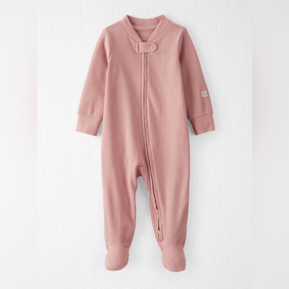Little Planet Pink Baby Footed Onesie